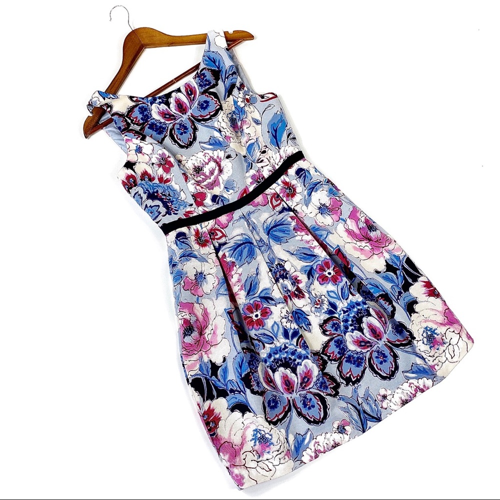 Adrianna Papell Floral Mini Dress - Blue, Pink, Black